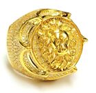Diamond Lion Head Ring 10K Yellow Gold