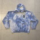 Obey Worldwide Hoodie Mens XL Tie Dye White Blue Give Peace A Chance Pullover
