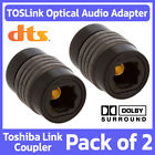 2 Pack TOSLink Optical Cable Coupler Digital Audio Female Extension Adapter