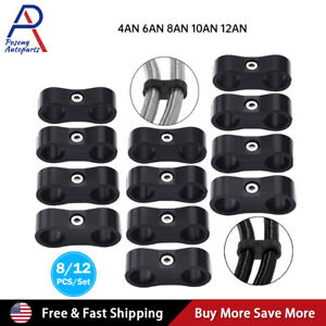 4/12/20Pc Separator Clamp Fitting Connector 6AN 8AN 10AN 12AN Oil Fuel Hose Line