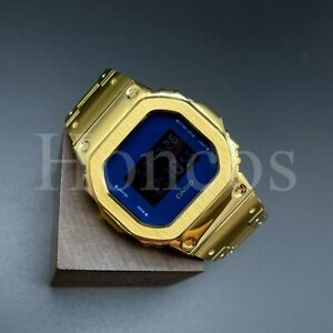 Casio G-SHOCK DW5600SB-2 Transparent Color Series Blue Custom Made Upgraded Gold
