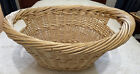 Vintage Wicker Laundry Basket Woven Oval ~Twisted Handles ~Large 24
