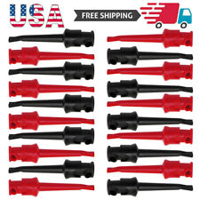 10/30PCS Mini Grabber Test Hook Clips Insulated Black&Red for Electrical Testing