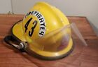 Vint. Erma Vol. Fire Co. Firefighter 43 Garwood Helmet Yellow w/Plectron Shield
