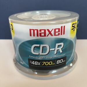 Maxwell CD-R 48X 700MB 80 Min 50 Disc Pack Blank Cds Factory Sealed NEW
