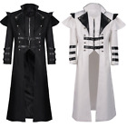Medieval Mens Gothic Steampunk Windbreaker Knight Trench Coat Jacket COS Costume