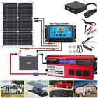 7000W Inverter Complete Solar Panel Kit + Solar Charger Controller Home RV 110V