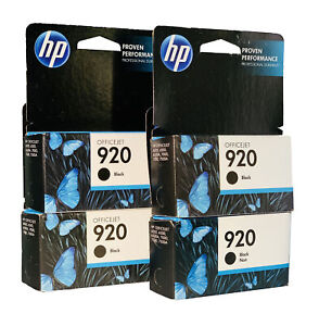 New Genuine HP 920 Black 4 PK Ink Cartridge OfficeJet 6000 6500 7000 7500a 6500a