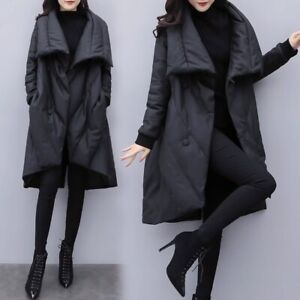 Women's Korean Loose Fashion Cotton Coat Warm Mid Length Winter Padded Outwear