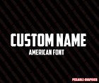 Custom Text AMERICAN Lettering Sticker Decal Personalized Window Business Car