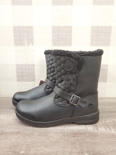Totes Women's Circle Snow Boots Insulated Waterproof Black Size 10 - New ✅