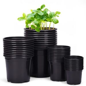 5/10 Pk 1/2/3/5 Gal Premium Plastic Nursery Plant Container Garden Planter Pot
