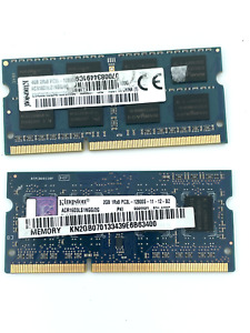 Kingston DDR3 6GB (4GB + 2GB) 2Rx8 / 1Rx8 12800S /  Ram Memory / Laptop