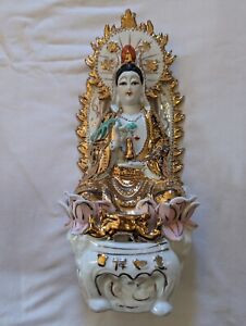 Kwan Yin Guan Yin Quanyin Asian Porcelain Incense Burner  Goddess Of Compassion