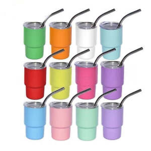 Mini Sublimation shot glass Tumbler double insulated with stainless straw