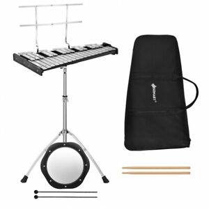 Sonart 32 Note Glockenspiel Xylophone Percussion Bell Kit w/ Stand Adjustable