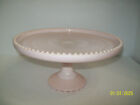 Jeannette Shell Pink Milk Glass Footed Cake Salver 265/P