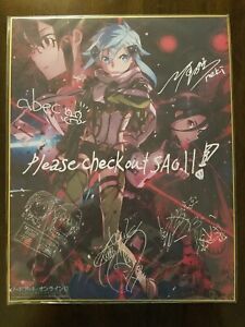 Sword Art Online 2 World Premiere Autograph Poster Print Signed Board