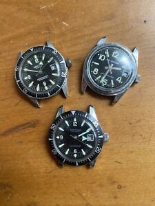 Vintage Skin Diver Wrist Watch Lot 1960’s For Parts And Repair Some Running