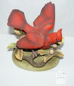 Cardinal by Andrea by Sadek Porcelain Red Male on Branch 6x6x5