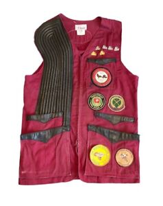 Vtg Orvis Men’s Trap Shooting Hunting Shooting Vest Sz 38 USA With Pins Patches