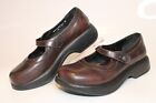 Dansko Womens 40 9.5 10 Brown Leather Mary Janes Clogs Shoes