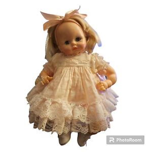 Vintage 1977 Madame Alexander Pussy Cat Baby Doll W Crier Pink Dress Pussycat