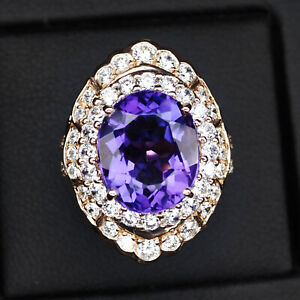 Alluring Lavender Amethyst Rare 7.20Ct 925 Sterling Silver Handmade Rings Size 7