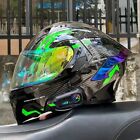 Bluetooth Modular Motorcycle Helmet Racing Flip Up Double Lens Motorbike Helmet