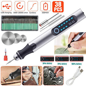 38Pcs Cordless Electric Drill Grinder Engraving Pen Bit Rotary Tool Kit 3 Speeds