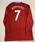 2022/23 Manchester United Home Jersey #7 Ronaldo Sz L Long Sleeve Adidas NEW*