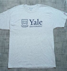 Yale University Champion Shirt Men’s LARGE Gray Grandparent Tee