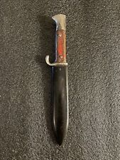 ORIGINAL WWII WW2 GERMAN F. W. HOLLER FIXED BLADE KNIFE WITH METAL SCABBARD
