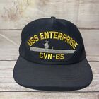 Vintage Navy USS Enterprise CVN-65 AJD Snap Back Baseball Cap Made In USA