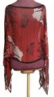 Bling is a Color Women's Poncho Red Silk Sheer Rhinestone one size