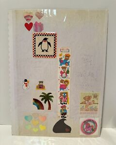 Vintage Stickers On Album Page Sheet My Little Pony, Hearts, Bears, Toots