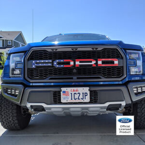 2017 Ford Raptor American Flag Full Color Grille Letters Vinyl Stickers Decals