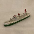 Vintage Diecast Tootsie Toys Red, Green, & White #129 Cruiser Ship 1940s W/ Axel