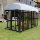 LUCKYERMORE Outdoor Dog Playpen Heavy-Duty Large Pet Kennel Metal Cage w/ Cover