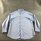 Ermenegildo Zegna Shirt Mens 2XL XXL Blue Button Up Long Sleeve Cotton Casual