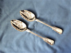 2  Serving Spoons Antique Victorian Elkington/Mason Impressed Floral Silverplate