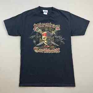 Vintage Pirates of The Caribbean T-Shirt Adult XS Black Disneyland Resort Ride