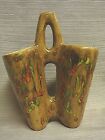 Retro Handcrafted & Signed Ceramic Double Vase - Great Colors