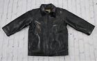 Vintage GAP Leather Jacket Trucker Moto Biker Black Y2K WOMENS SIZE SMALL