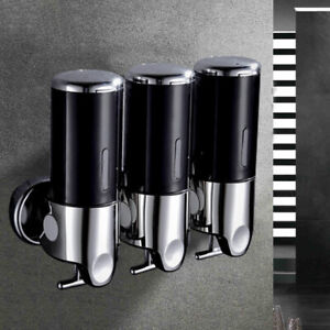 3×500ml Soap Dispenser Wall Mount Liquid Bathroom Gel Shampoo Shower Storage