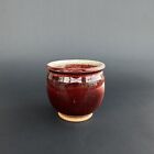 1987 Small Studio Pottery Vase Succulent Planter Ox Blood Gray Signed 