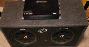 12 inch subwoofers in box with amp