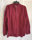 Scully Pullover Tunic Henley Western Shirt Size XL Red Cowboy Rodeo Band Collar