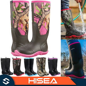 HISEA Women Rain Boots Waterproof Anti-Slip Neoprene Outdoor Garden Working Boot