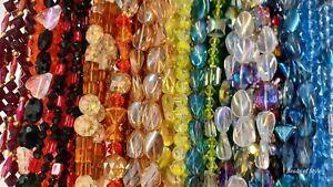 Bead lots Jewelry Making Lot Glass Beads - 16  Strands Mixed Large Crystal